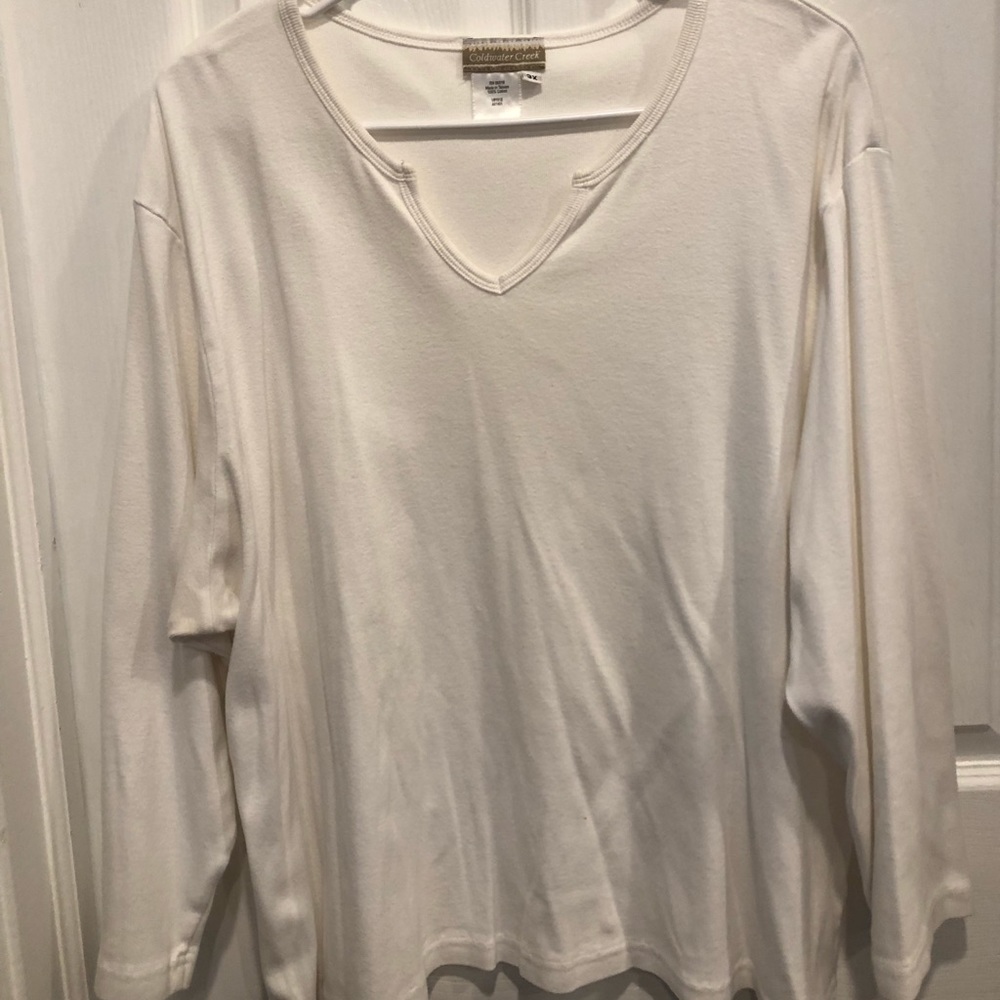 Coldwater Creek White 3/4 sleeve Tshirt size 3x
